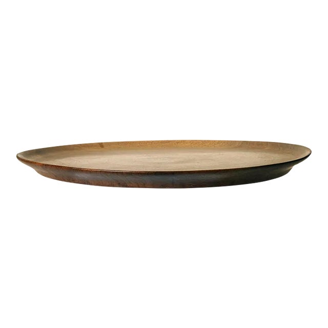 Large Midcentury Handmade Walnut Platter For Sale