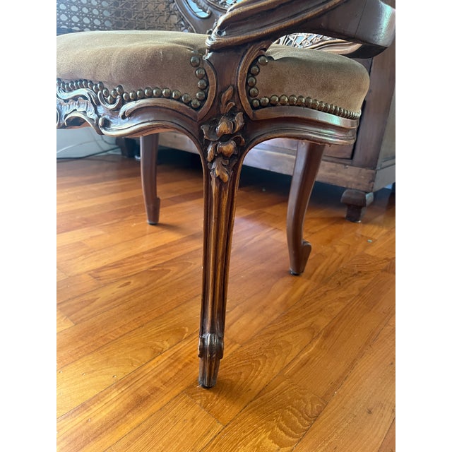 Imported Italian Walnut Settee With Caned Back, 19th Century For Sale In Austin - Image 6 of 7