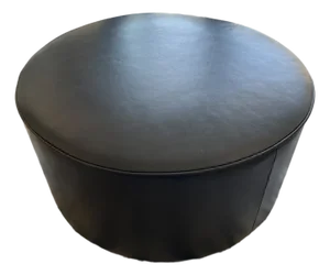 Navy Blue West Elm Leather Ottoman