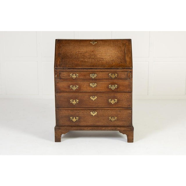 Small English Oak Secretaire, 1700s For Sale - Image 13 of 13