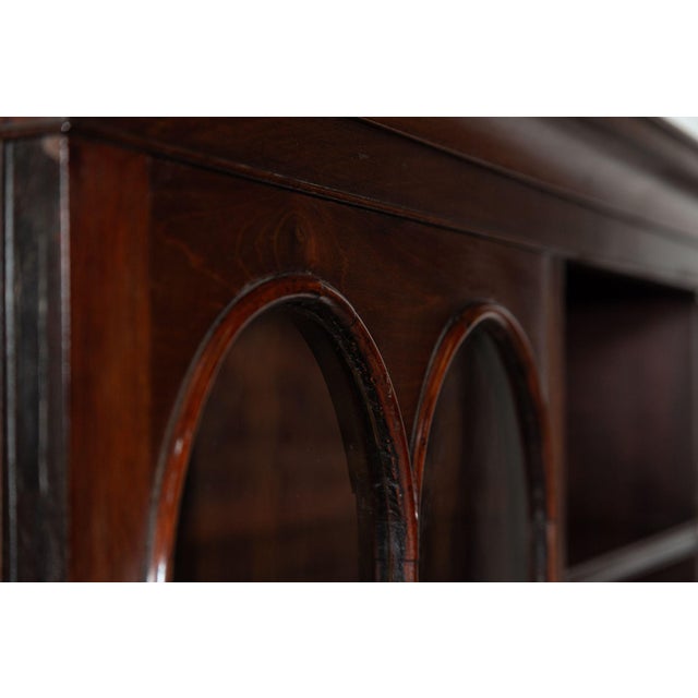 English Mahogany Arched Glazed Dresser Cabinet, 1910 For Sale - Image 14 of 18