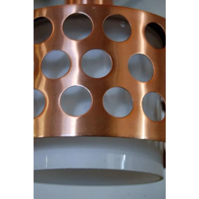Mid-Century Modern Vintage Mid-Century Swedish Copper & Glass Pendant For Sale - Image 3 of 9