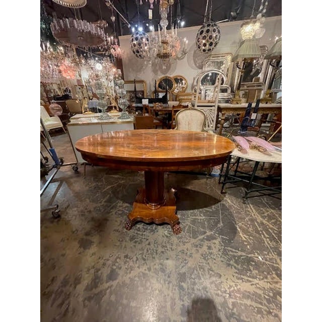 Brown 19th C. Continental Oval Walnut Center Table For Sale - Image 8 of 8