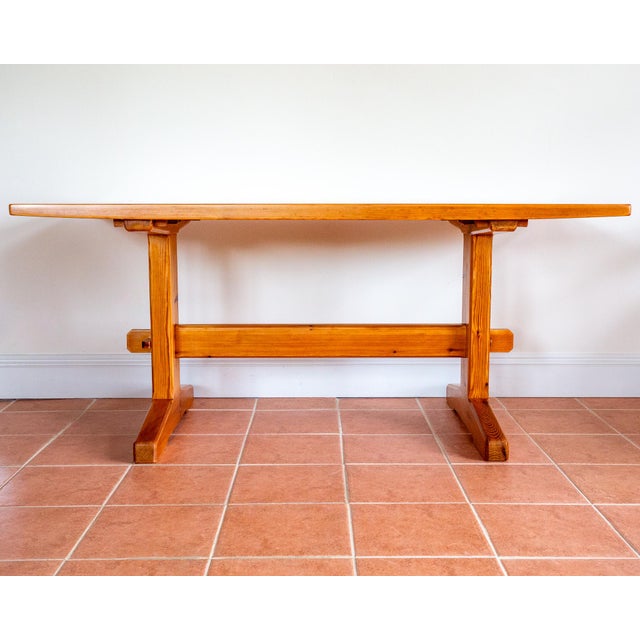 Mid-Century Modern Refectory Pine Dining Table in Blonde by Trestle R. Nance, 1960s For Sale - Image 15 of 18