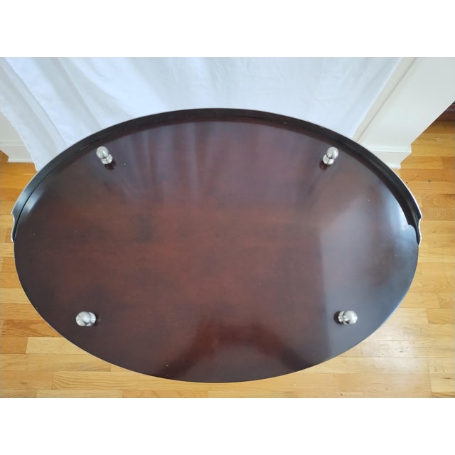 Baker's Sarah Oval 3-Tier Spot Table From the Michael Smith Collection For Sale - Image 9 of 10