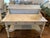 Large vintage 19th Century French (Napoleon 3rd style) wash table or coiffeuse with white Carrara marble top. Base has...