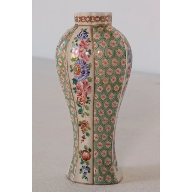 Antique Floral Hard Paste Vase For Sale - Image 4 of 10