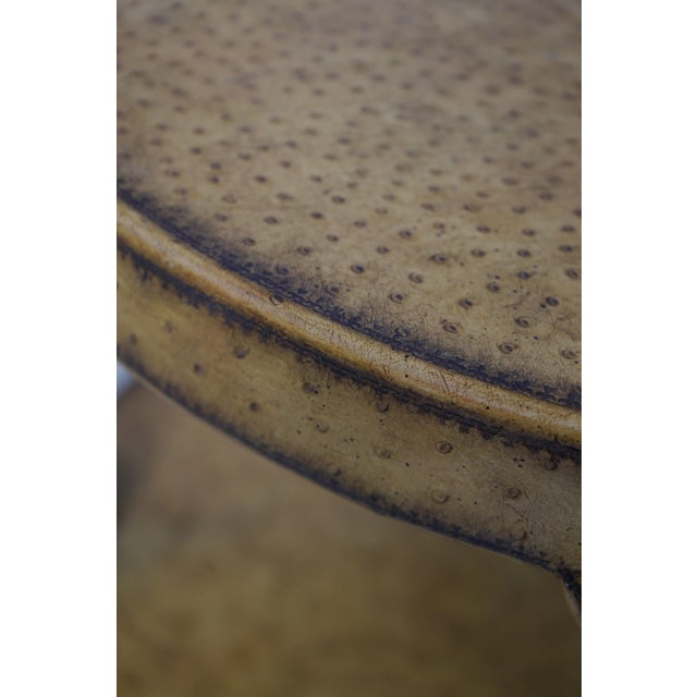 Maitland Smith Round Leather Wrapped Lamp Table For Sale - Image 11 of 12