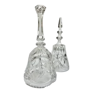 Set of Two Cut Glass Crystal Bells