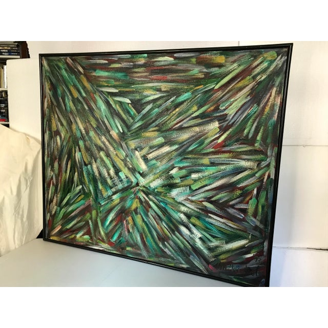 Emerald Symphony Original Abstract Oil Painting by Monique Nichols For Sale - Image 4 of 12