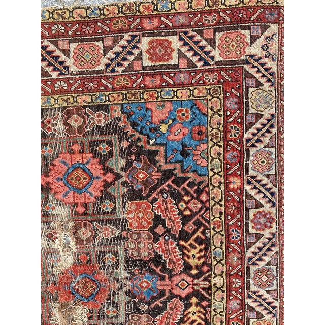 Blue Antique Distressed Kurdish Northwest Rug, 1890s For Sale - Image 8 of 18