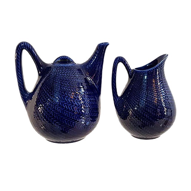 Teapot & Milk Jug by Hertha Bengtsson for Rörstrand, 1950s, Set of 2 For Sale