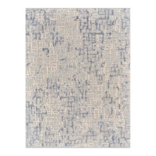 Exquisite Rugs Vista Handmade New Zealand Wool & Bamboo Silk Gray/Blue Rug-6'X9' For Sale