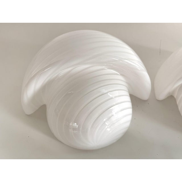Italian Murano Swirl Glass Mushroom Wall Sconces from De Majo, 1970s, Set of 2 For Sale - Image 12 of 13