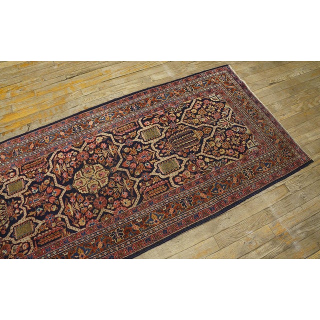 1920s Black Geometric Antique Persian Sarouk Rug 2' 7'' X 19' 0'' Handknotted Wool Carpet For Sale - Image 14 of 18
