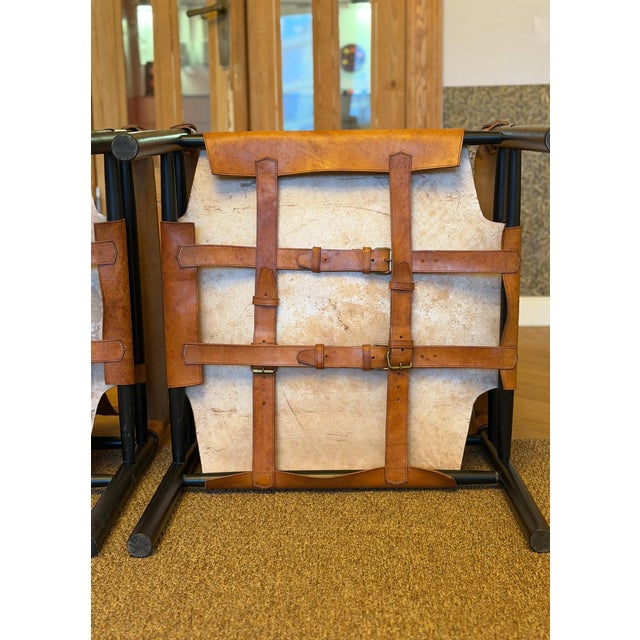 Vintage Leather Safari Chairs by Abel Gonzalez, 1960s, Set of 2 For Sale - Image 17 of 18