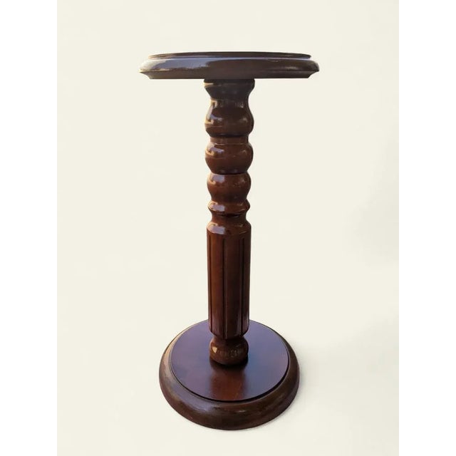Hand-Turned Plant Stand in Real Wood, 1960s For Sale - Image 11 of 11