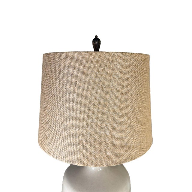 Pair of 1990s Porcelain & Wood Table Lamps For Sale In Miami - Image 6 of 6