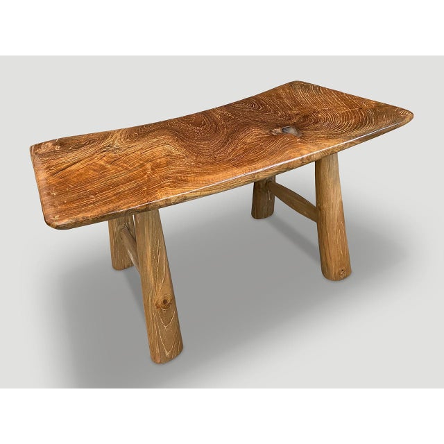 2010s Andrianna Shamaris Mid-Century Couture Wabi Sabi Bench For Sale - Image 5 of 6