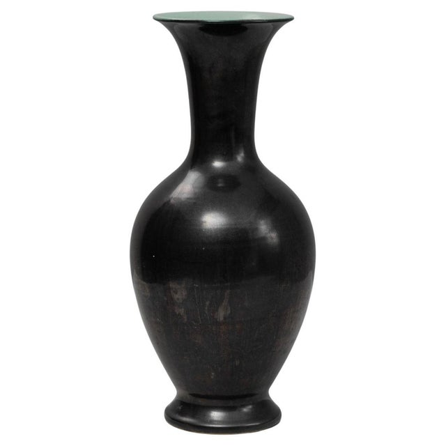20th Century German Mid-Century Modern Black Ceramic Vase For Sale - Image 15 of 18