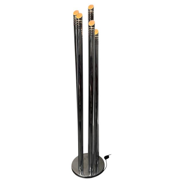 Tubular Chrome 5-Arm Floor Lamp by Gaetano Sciolari, 1965 For Sale - Image 9 of 9