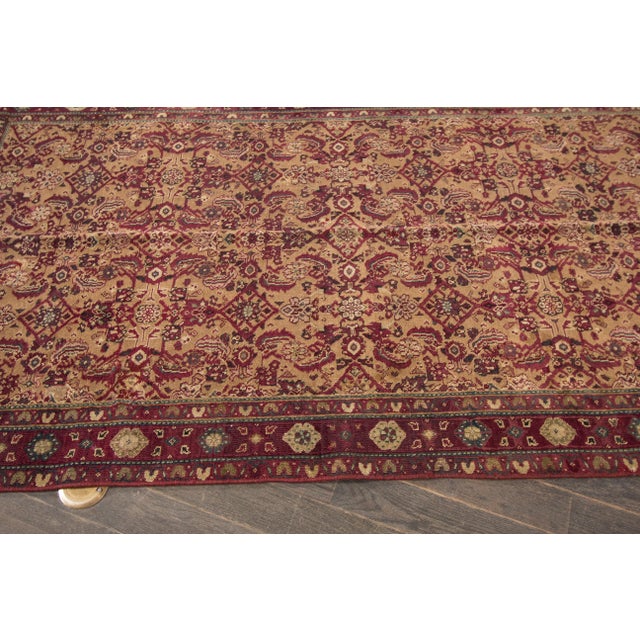Textile 4 X 7 Vintage Agra Hand-Knotted Wool Rug in Brown With Allover Design For Sale - Image 7 of 11