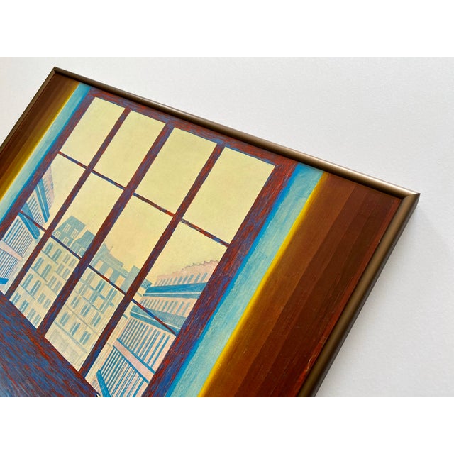 Cerulean David Hockney Vintage 1974 Lithograph Print " Two Vases in the Louvre " Framed Paris Exhibition Poster For Sale - Image 8 of 12