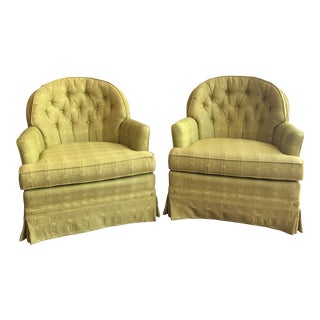 1970s Woodmark Swivel Rocking Club Chairs - a Pair For Sale