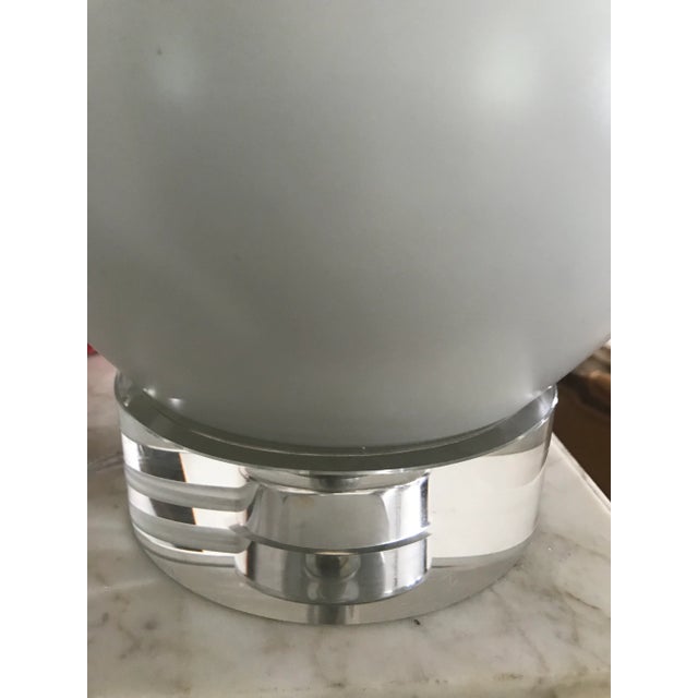 John Richard Ceramic Gourd Lamp With Aqua Drip on Lucite Base For Sale - Image 6 of 10