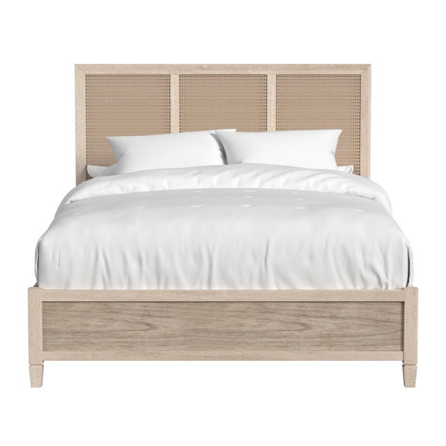 2020s Flagstaff Queen Size Cane Panel Bed, Desert Sand For Sale - Image 5 of 11