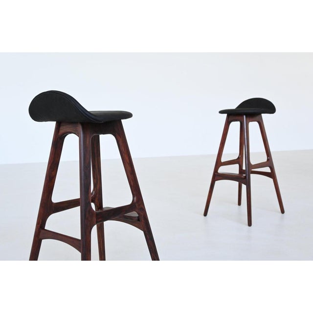 OD61 Bar Stools in Rosewood by Erik Buch for Oddense Mobler, Denmark, 1965, Set of 4 For Sale - Image 12 of 18