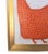 Abstract Folk Art Orange Chicken Hen Rooster Painting Ruth Arenz Including the Antiqued Gold Wood Frame For Sale - Image 3 of 5