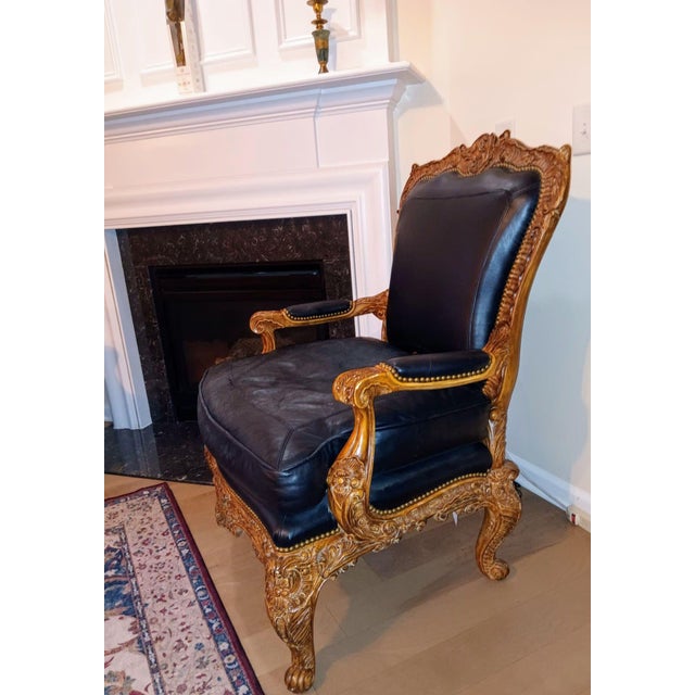 Elevate Your Estate With the Timeless Grandeur of This Exceptional Pair of Maitland-Smith Rococo Revival Armchairs. For Sale - Image 11 of 11