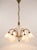 Mid-Century Modern Italian Murano White Opaline Glass and Brass Chandelier, 1950s For Sale - Image 4 of 4