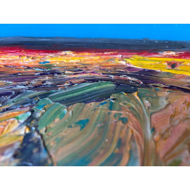 Abstract “Field of Rest” Vibrant Textured Abstract Landscape Oil Painting on Canvas by Robert Lackney For Sale - Image 3 of 9