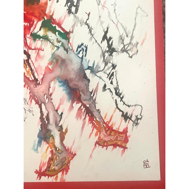 Figurative Fine Original Martin Sumers Figurative Abstract Painting on Paper For Sale - Image 3 of 9