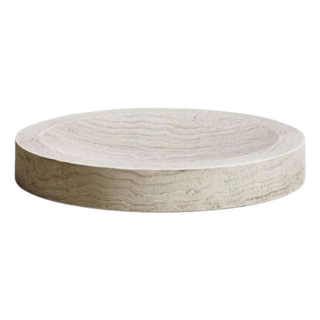 Levitation Centerpiece in Navona Travertine by Paloma Editions For Sale