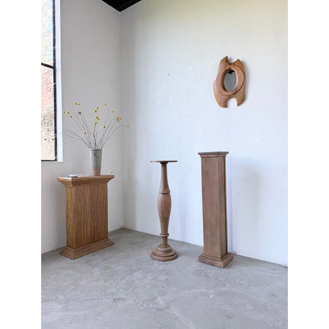 Set of two wooden side tables from the 1950s. handcrafted and unique pieces. one is made of oak, with a square shape. the...