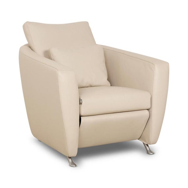 FSM Sesame Leather Armchair For Sale - Image 11 of 11
