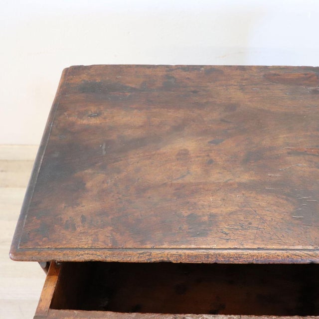 Antique Walnut Nightstand with 3 Drawers, 1600s For Sale - Image 13 of 17