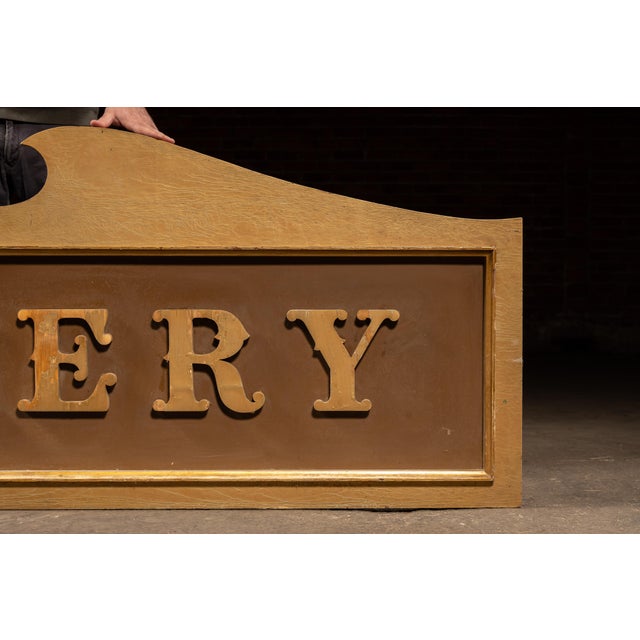 Vintage Large Wooden “Bakery” Trade Sign For Sale - Image 4 of 9