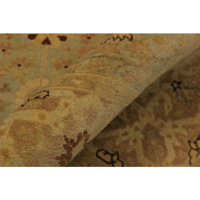 1980s Semi Vintage Lt. Blue/Lt. Tan Turkish Hand-Knotted Rug -4'3 X 6'1 For Sale - Image 4 of 8