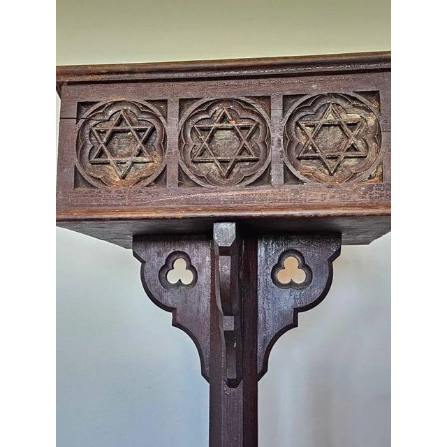 Large Antique Gothic Revival Carved Oak Church Altar For Sale In Dallas - Image 6 of 13