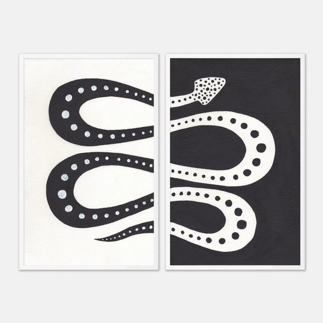 Not Yet Made - Made To Order Moon Pie Diptych by Willa Heart in White Frame, Medium Art Print For Sale - Image 5 of 5