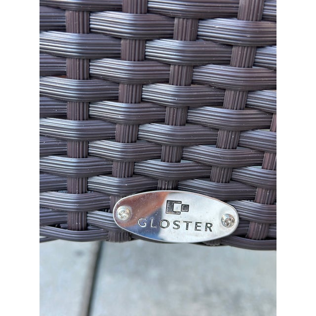 Gloster Wicker & Glass Side Table For Sale - Image 12 of 12