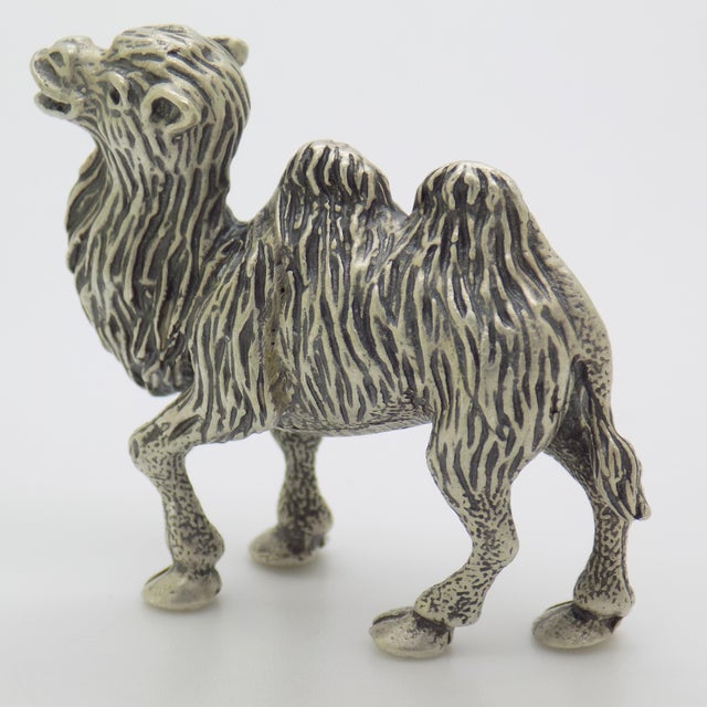Vintage Italian Handmade Genuine Silver Camel Detailed Figurine Miniature Sculpture For Sale - Image 4 of 10