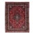 Vintage Mashad Wool Rug Handmade in Red With Rosette Motif From the 1940s For Sale