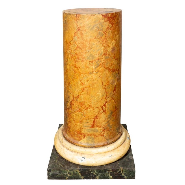 Louis XVI Faux Marble Tole Pedestal For Sale - Image 4 of 7
