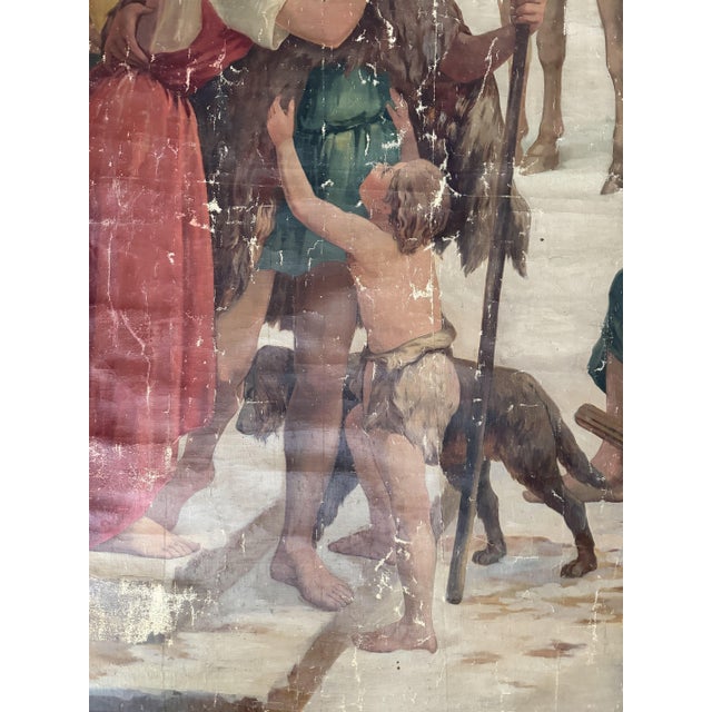After Pierre Puvis de Chavannes, The Evolution of Man, 1890s, Oil Painting on Canvas, Set of 3 For Sale - Image 7 of 11