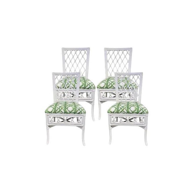 Vintage Diamond Rattan Dining Set/Game Table Set For Sale - Image 4 of 8
